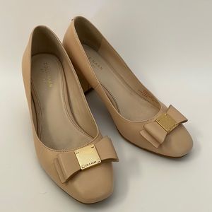 Cole Haan cream colored heels with bow